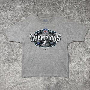 Vintage 2004 Philadelphia Eagles NFC Conference Champions Gray NFL Football Tee